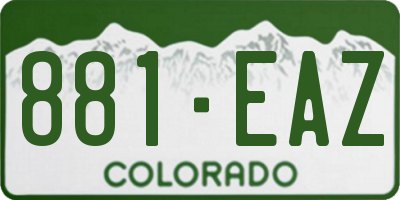 CO license plate 881EAZ