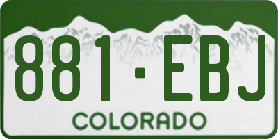CO license plate 881EBJ