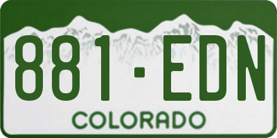 CO license plate 881EDN