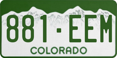 CO license plate 881EEM