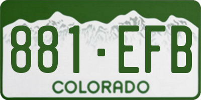 CO license plate 881EFB