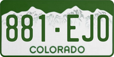 CO license plate 881EJO
