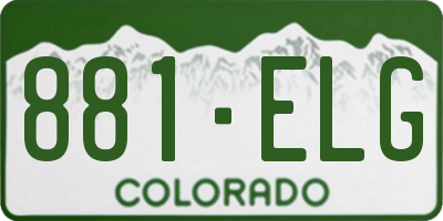 CO license plate 881ELG