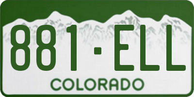 CO license plate 881ELL