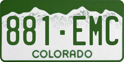 CO license plate 881EMC