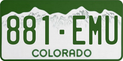 CO license plate 881EMU