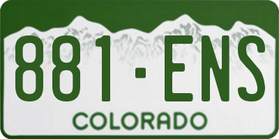 CO license plate 881ENS