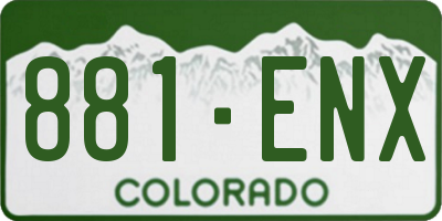 CO license plate 881ENX