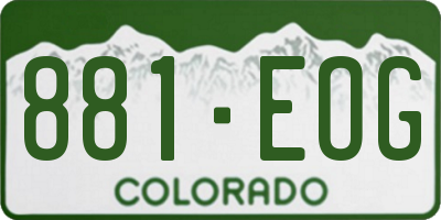 CO license plate 881EOG