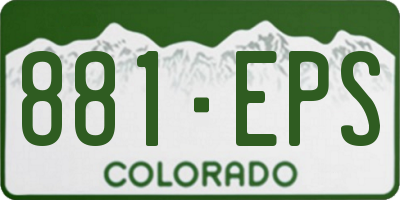 CO license plate 881EPS