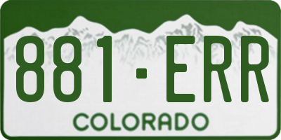 CO license plate 881ERR