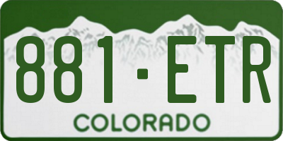 CO license plate 881ETR