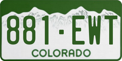 CO license plate 881EWT