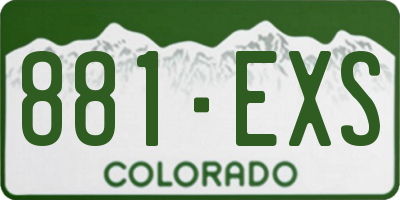 CO license plate 881EXS