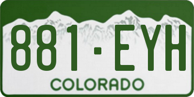 CO license plate 881EYH