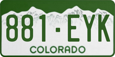 CO license plate 881EYK