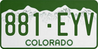 CO license plate 881EYV