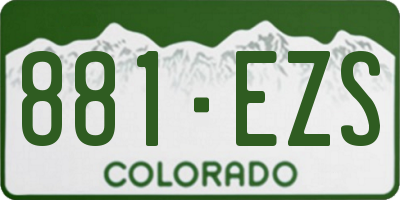 CO license plate 881EZS