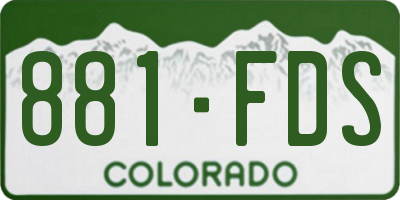 CO license plate 881FDS