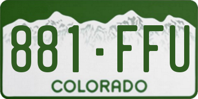 CO license plate 881FFU