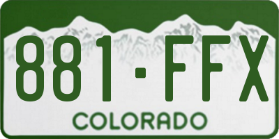 CO license plate 881FFX