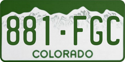 CO license plate 881FGC