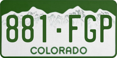 CO license plate 881FGP