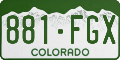 CO license plate 881FGX