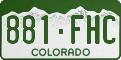 CO license plate 881FHC