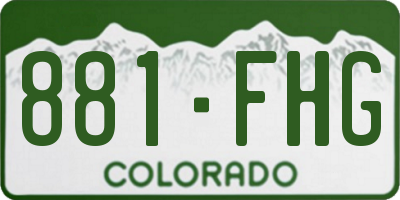 CO license plate 881FHG
