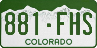 CO license plate 881FHS