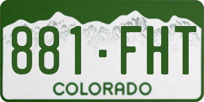 CO license plate 881FHT