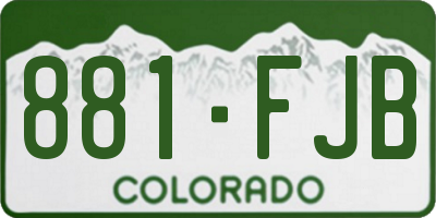 CO license plate 881FJB