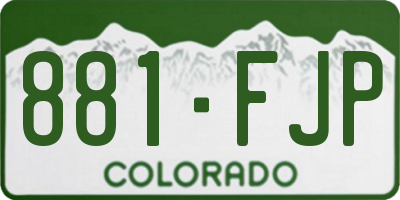 CO license plate 881FJP