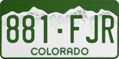 CO license plate 881FJR
