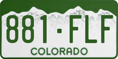 CO license plate 881FLF