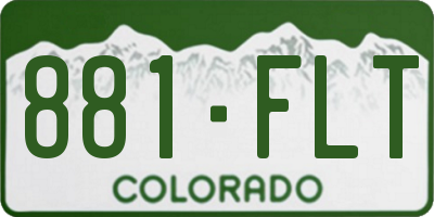 CO license plate 881FLT
