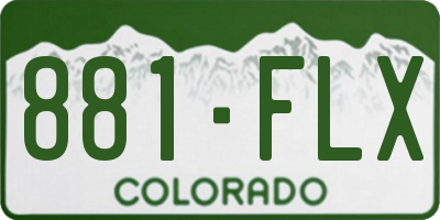 CO license plate 881FLX