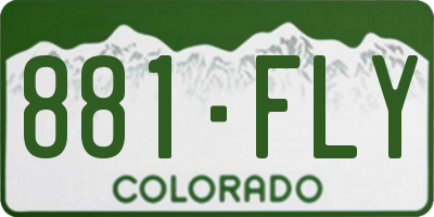 CO license plate 881FLY