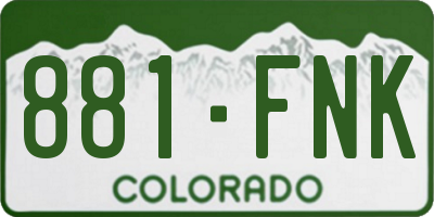 CO license plate 881FNK