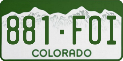 CO license plate 881FOI
