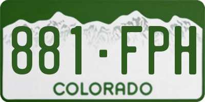 CO license plate 881FPH