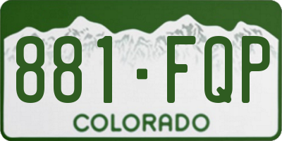 CO license plate 881FQP