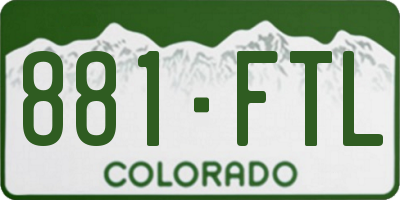 CO license plate 881FTL