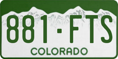 CO license plate 881FTS