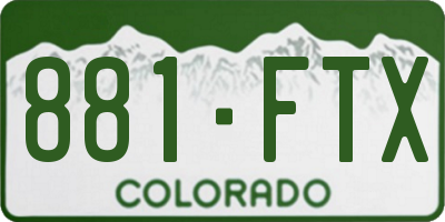 CO license plate 881FTX