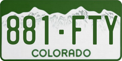 CO license plate 881FTY