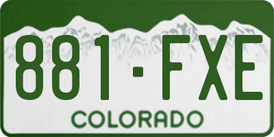 CO license plate 881FXE