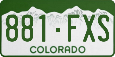 CO license plate 881FXS