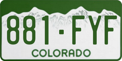 CO license plate 881FYF
